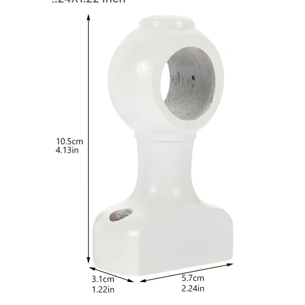 Operitacx Heavy Duty Wood Curtain Rod Brackets Wall Mount White Set of‎ 2 4.13in